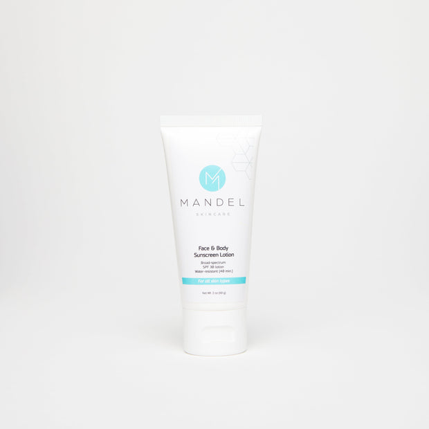 Mandel Skincare Face & Body Sunscreen Lotion SPF 30 Water-Resistant